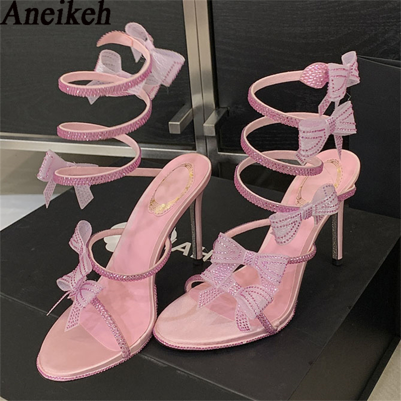 Wedding Super - Aneikeh Elegant Pink Wedding Shoes CRYSTAL