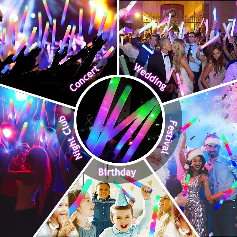 20/30/40Pcs RGB LED Glow Foam  - Wedding Supply In Bulk review and price