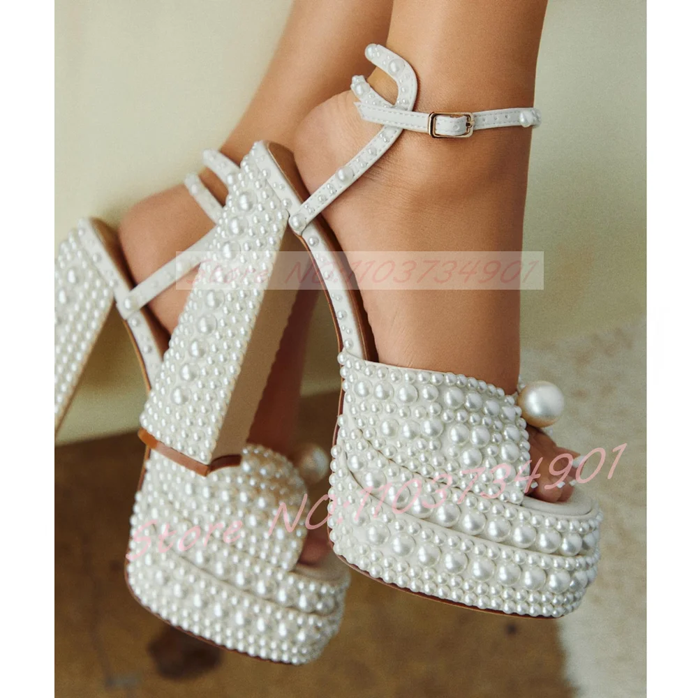 Women's White Pearl Platform S - Wedding Super review and price