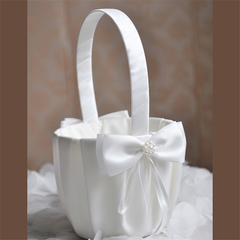 White Flower Girls Basket Pear - Wedding Hampers review and price