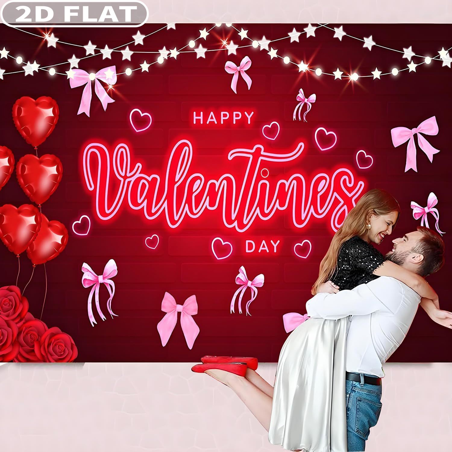 2D FLAT 1pc Happy Valentine's  - Photo Booth Prop review and price