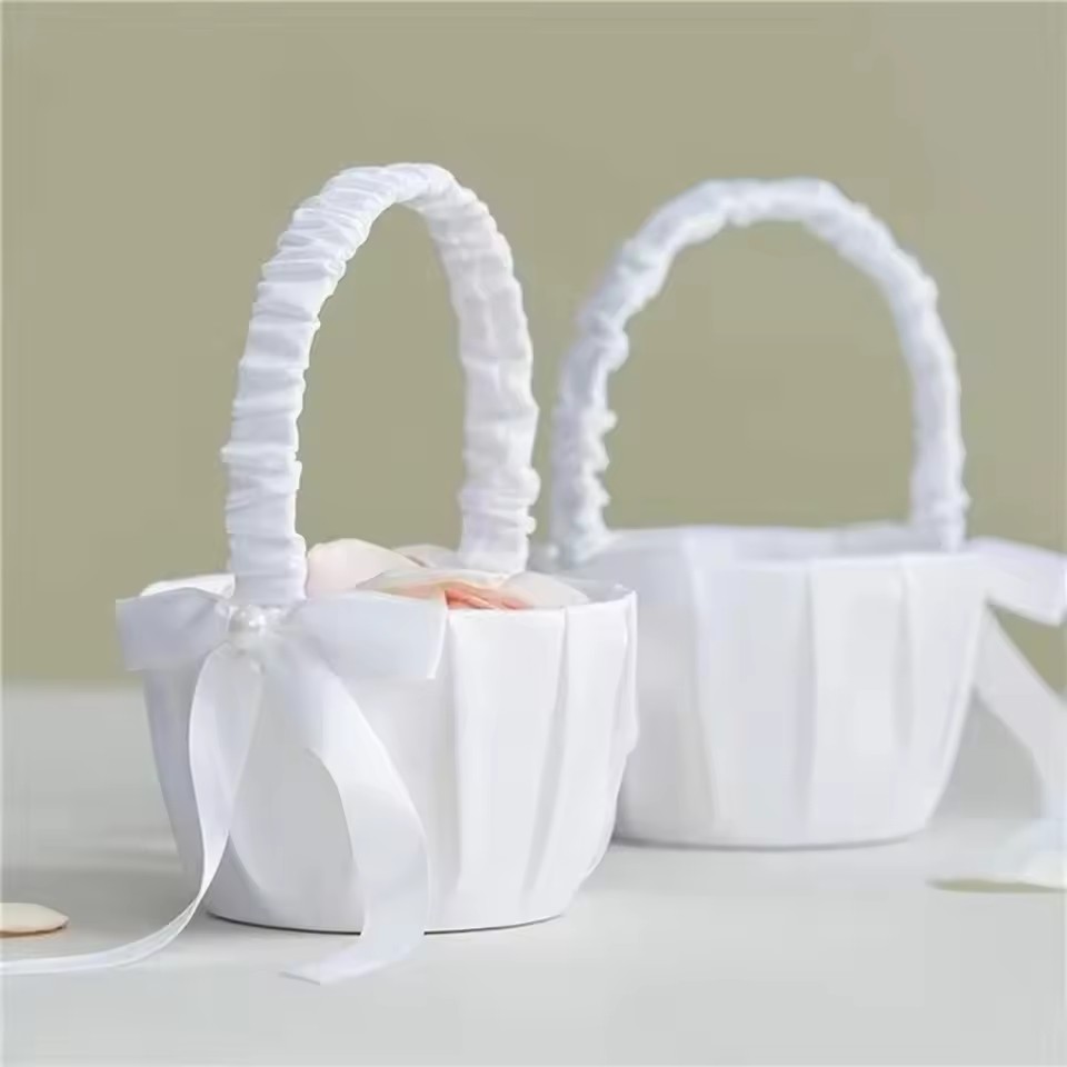 Wedding White Satin Bow Flower - Wedding Hampers review and price
