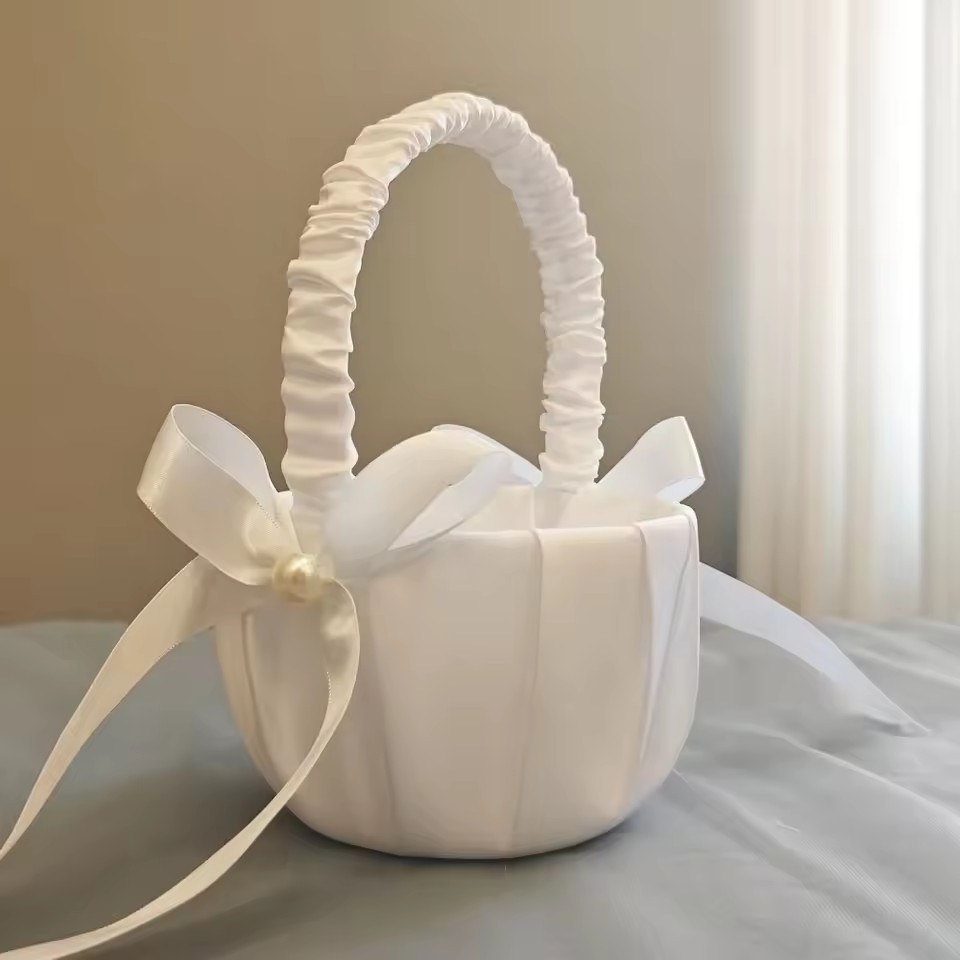 Wedding White Satin Bow Flower - Wedding Hampers review and price
