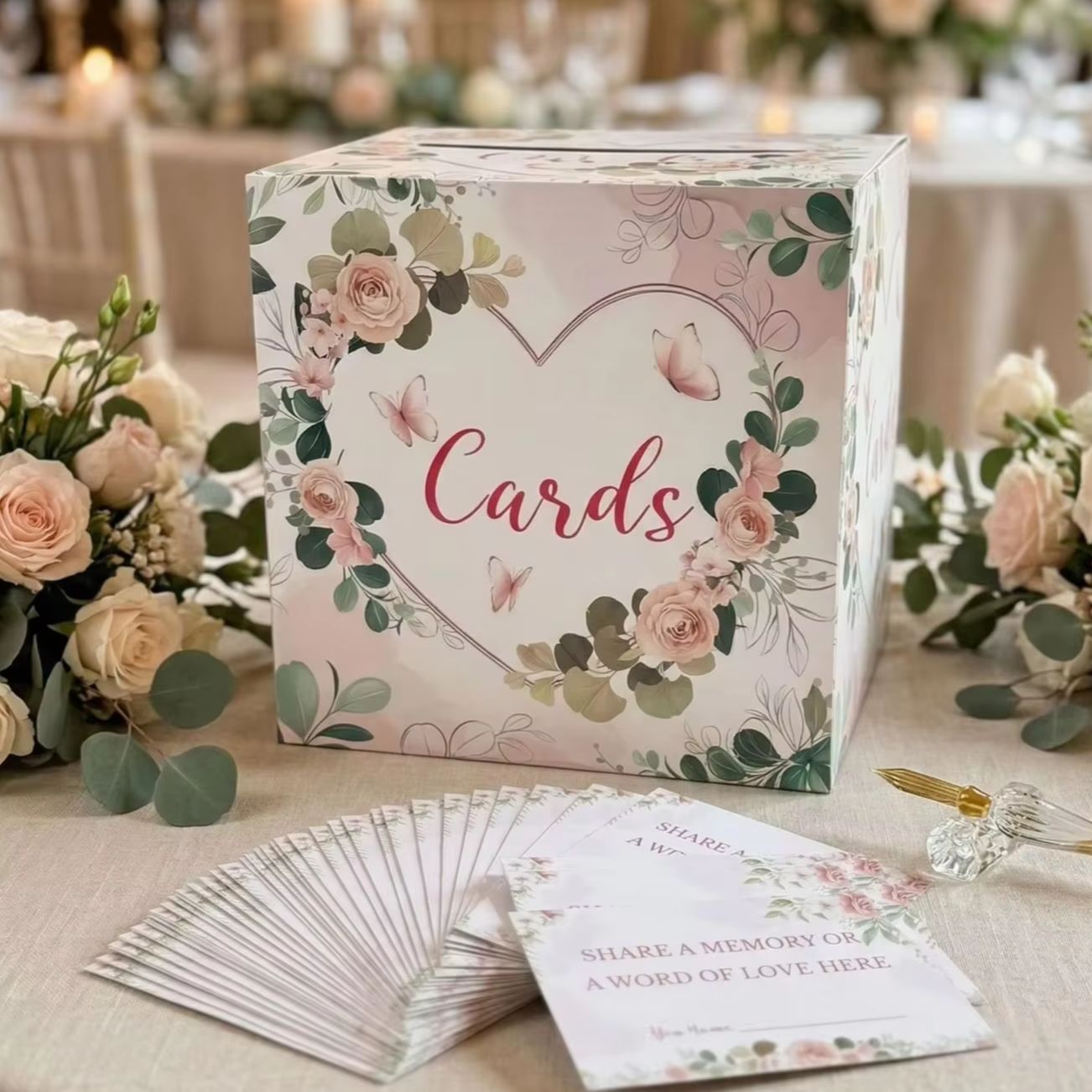 White Floral Wedding Card Box  - Wedding Supply.Box review and price