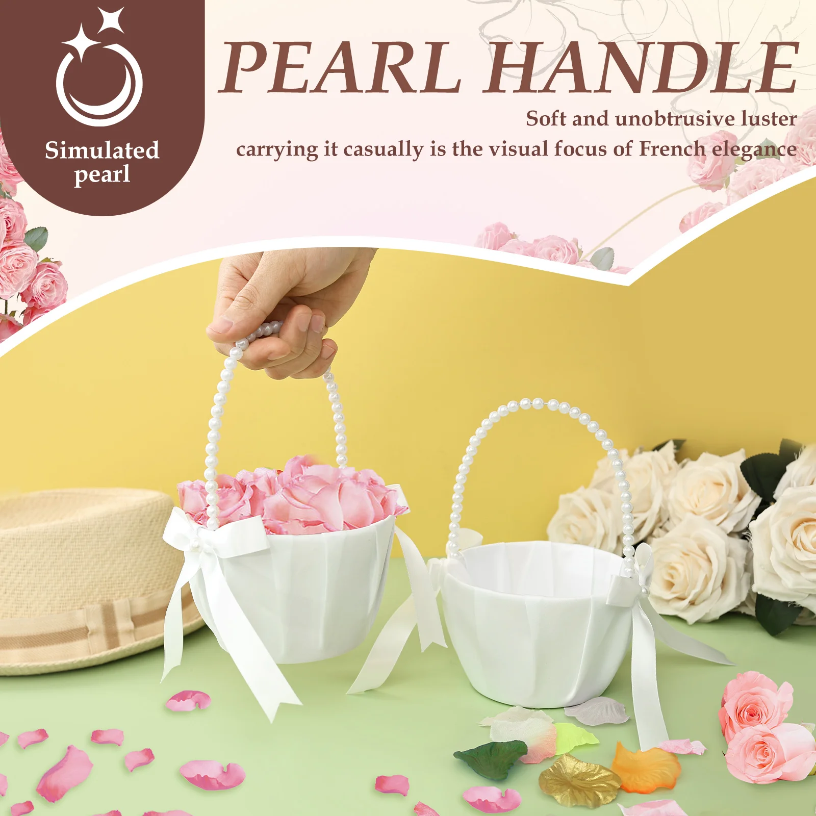 2Pcs Wedding Flower Girl Baske - Wedding Hampers review and price
