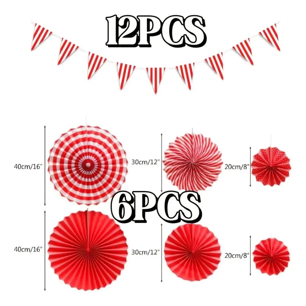 18Pcs Red White Striped Pennan - Wedding Supply Canada review and price