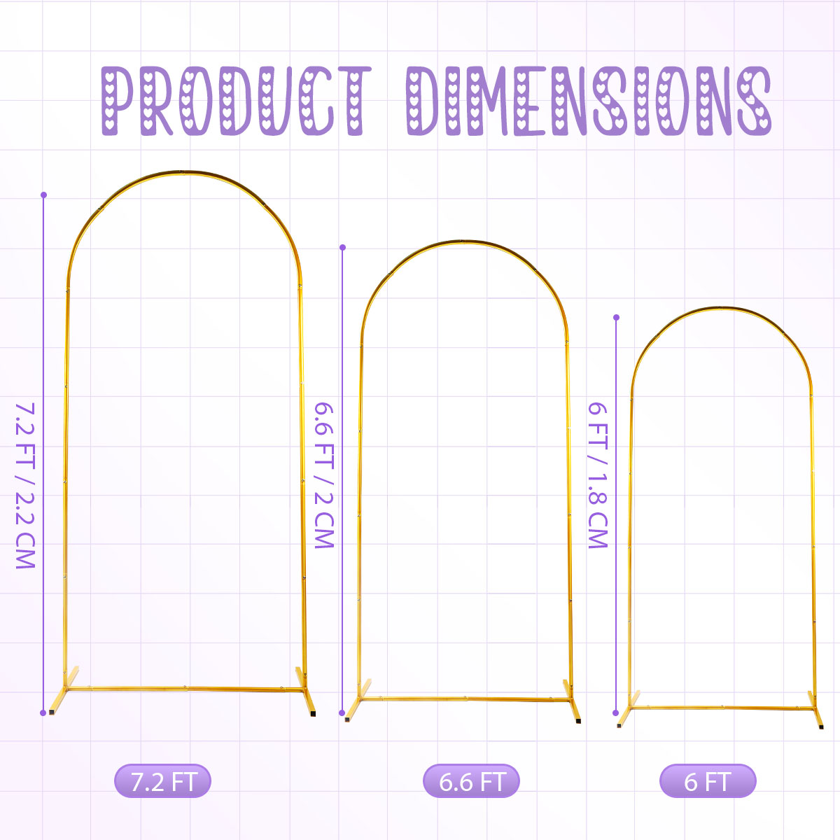 3Pack Golden Metal Arch Kits,  - Wedding Support review and price