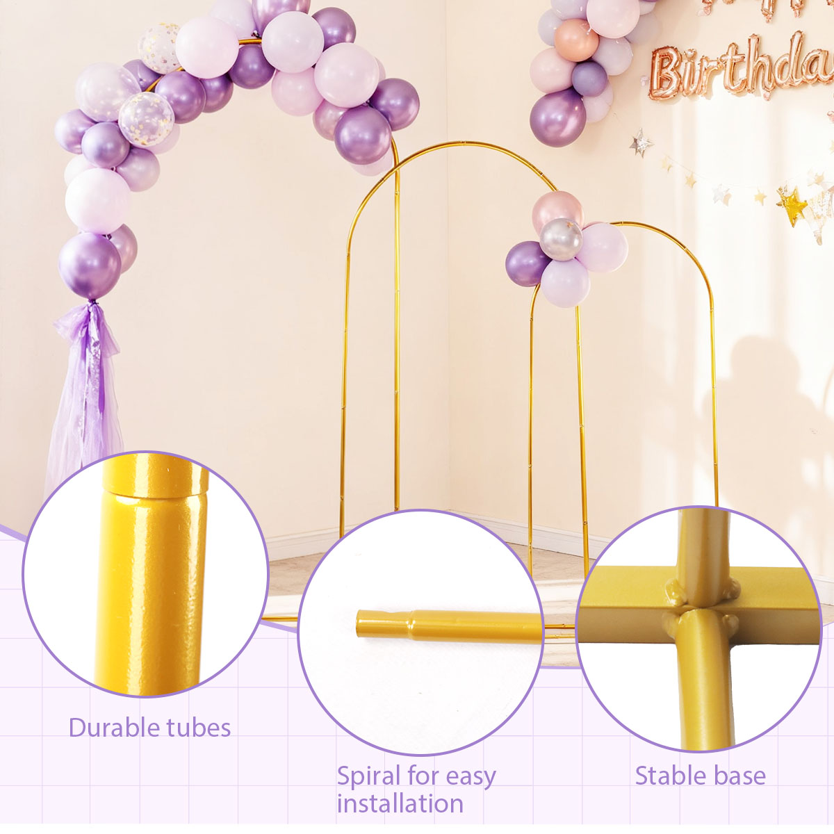3Pack Golden Metal Arch Kits,  - Wedding Support review and price